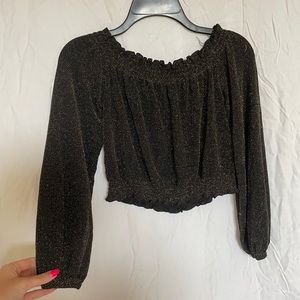 Black and Gold Crop Top